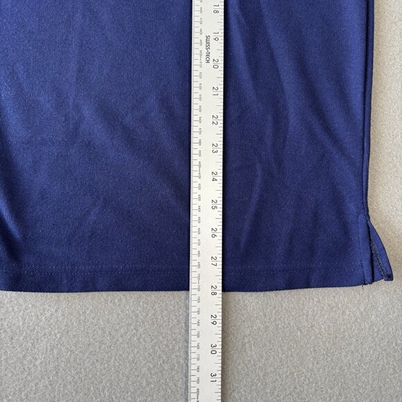 Vintage FERRARI Blue Polo Shirt Mens L Prancing Horse patches F-1 Chevron Shell - Picture 5 of 12